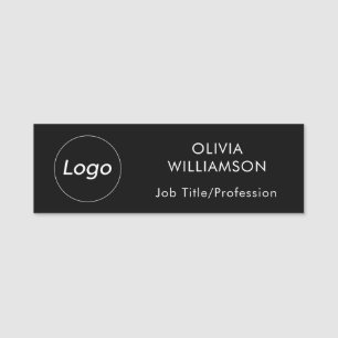 Logo Name Job Title Professional Black Tag