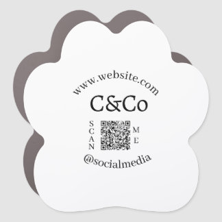 logo name letter company social media website QR Car Magnet