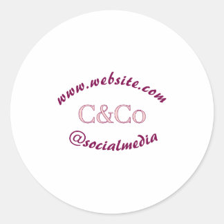 logo name letter company social media website simp classic round sticker