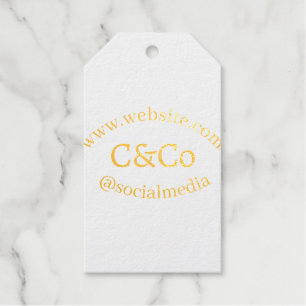logo name letter company social media website simp foil gift tags