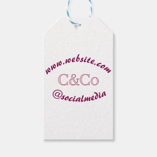 logo name letter company social media website simp gift tags