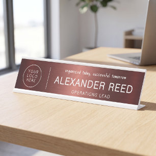 Logo Name Plates Custom Modern Copper