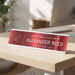 Logo Name Plates Personalized Chic Red