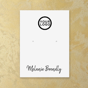 Logo Name Silver Black Jewelry Earring Display Business Card