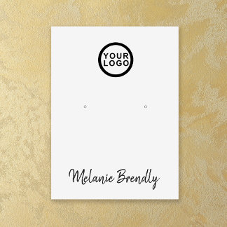 Logo Name Silver Black Jewelry Earring Display Business Card