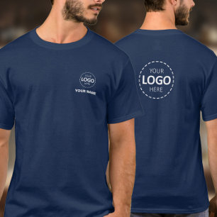 Logo & Name Template - Front & Back Logo Staff T-Shirt