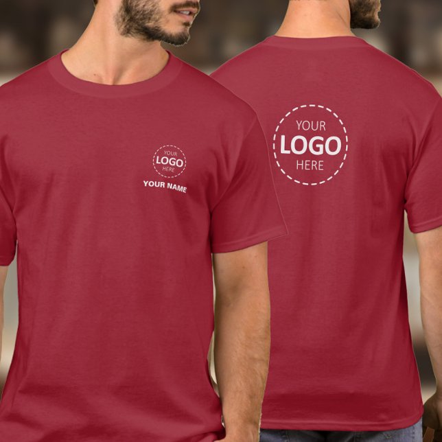 Logo & Name Template - Front & Back Logo Staff T-Shirt (Creator Uploaded)