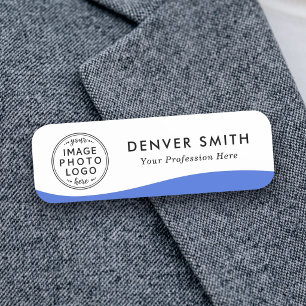 Logo name title blue wave white modern tag