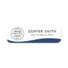 Logo name title dark blue wave white modern