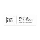 Logo name title light gray divider white
