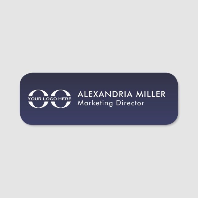 Logo Name Title Name Tag Navy Blue (Front)