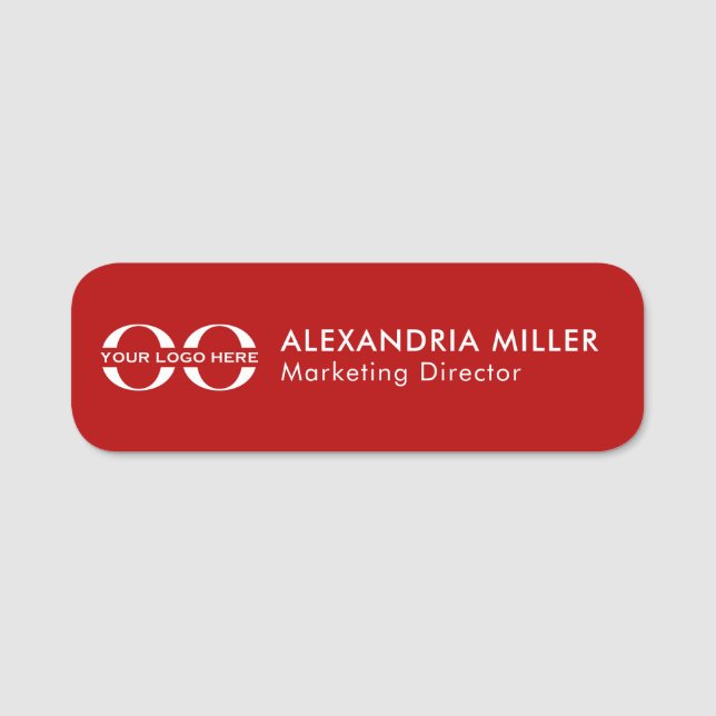 Logo Name Title Name Tag Red (Front)