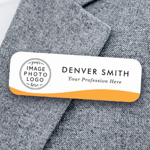 Logo name title orange wave white modern tag