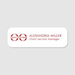 Logo Name Title White Red Tag