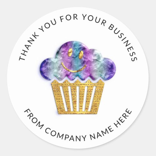  Logo Name Web Thank You Name Purple Smile Bakery  Classic Round Sticker
