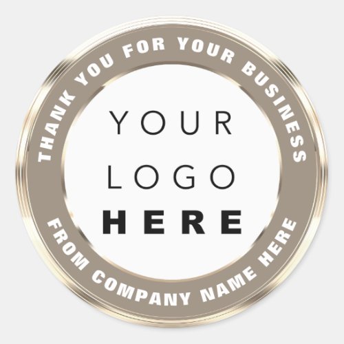 Logo Name Web Thank You Shopping Faux Gold Shop Classic Round Sticker