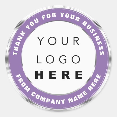 Logo Name Web Thank You Shopping Silver Amethyst C Classic Round Sticker
