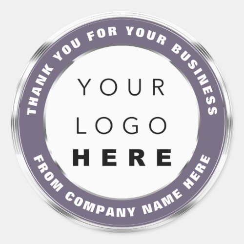 Logo Name Web Thank You Shopping Silver Purple Classic Round Sticker