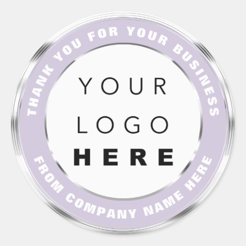 Logo Name Web Thank You Shopping Silver Violet  Cl Classic Round Sticker