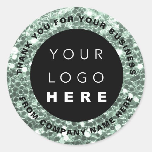 Logo Name Web Thank You Tiffanys Shop Glitter   Classic Round Sticker