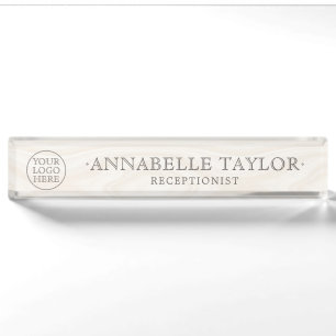 Logo Natural Wellness Business Company Desk Name Plate