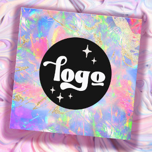 logo neon opal  square business card
