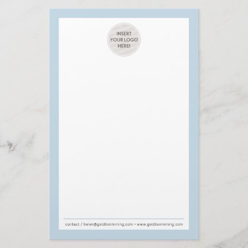 LOGO NOTE PAPER modern business formal pale blue