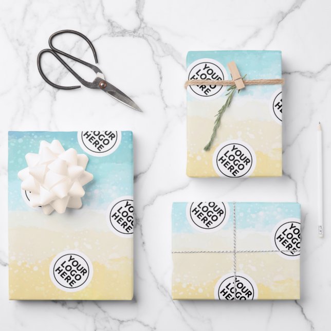 Logo Ocean Beach Wrapping Paper Sheets (Front)