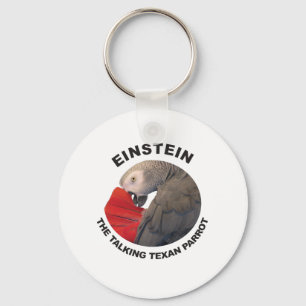 Logo of Einstein the Talking Texan Parrot Keychain