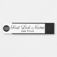 Interchangeable Office Door Name Plate with Logo