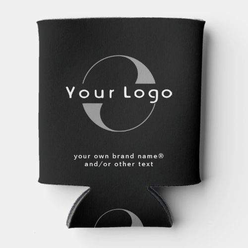 Logo on Black  White Text Company Business Can Co Can Cooler