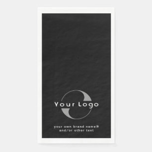 Logo on Black + White Text Company Business Paper  Guest Towels
