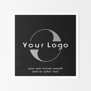 Logo on Black + White Text Company Business Paper  Napkins