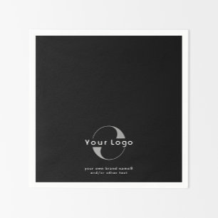 Logo on Black + White Text Company Business Paper  Napkins