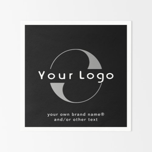 Logo on Black  White Text Company Business Paper  Napkins