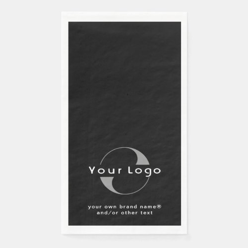 Logo on Black  White Text Company Business Paper  Paper Guest Towels