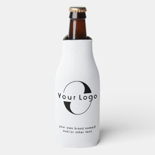 Logo on Clean  Black Text Company Business Bottle Bottle Cooler