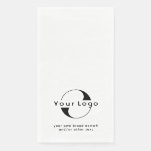 Logo on Clean + Black Text Company Business Paper  Guest Towels