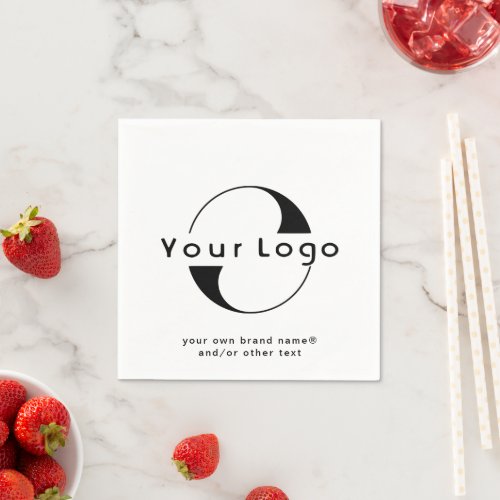 Logo on Clean  Black Text Company Business Paper  Napkins