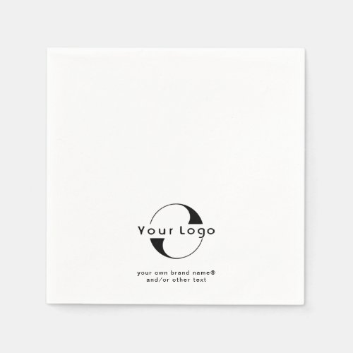 Logo on Clean  Black Text Company Business Paper  Napkins