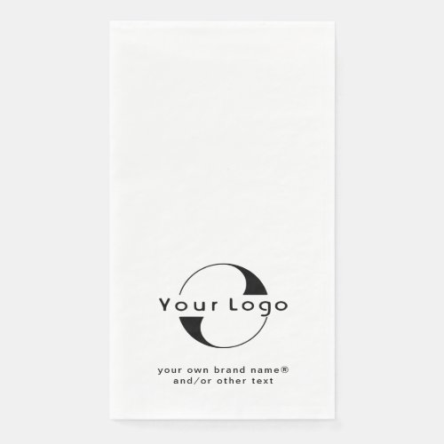 Logo on Clean  Black Text Company Business Paper  Paper Guest Towels
