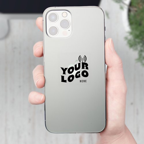 Logo on Clear vinyl square Business Phone Case Sticker