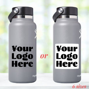 Logo on Clear Vinyl square Business Water Bottle Sticker