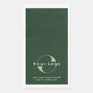 Logo on Dark Green + White Text Company Business P Paper Guest Towels