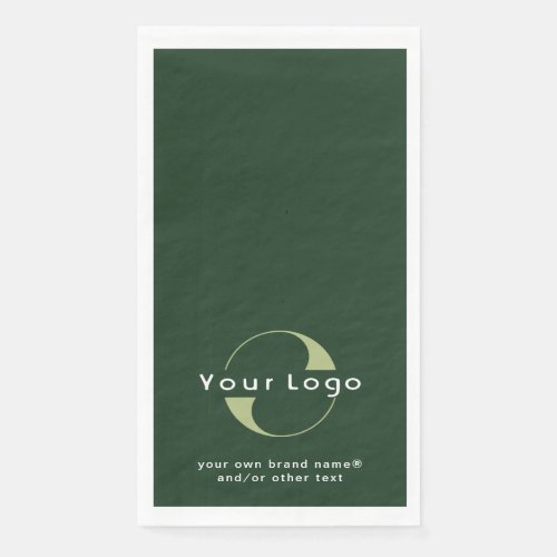 Logo on Dark Green  White Text Company Business P Paper Guest Towels