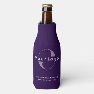 Logo on Deep Purple + White Text Company Business  Bottle Cooler
