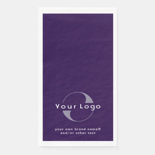 Logo on Deep Purple  White Text Company Business  Paper Guest Towels