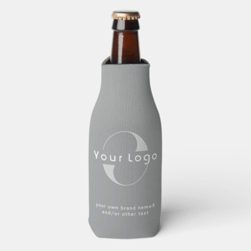 Logo on Gray  White Text Company Business Bottle  Bottle Cooler
