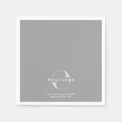 Logo on Gray  White Text Company Business Paper N Napkins