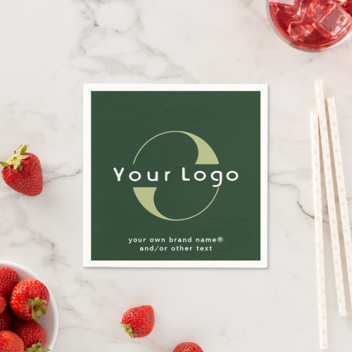 Logo on Green  White Text Company Business Paper  Napkins